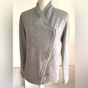 Philosophy Woman's Gray Jacket with Asymmetric Zipper & Pockets Sz Med